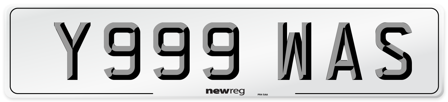 Y999 WAS Number Plate from New Reg